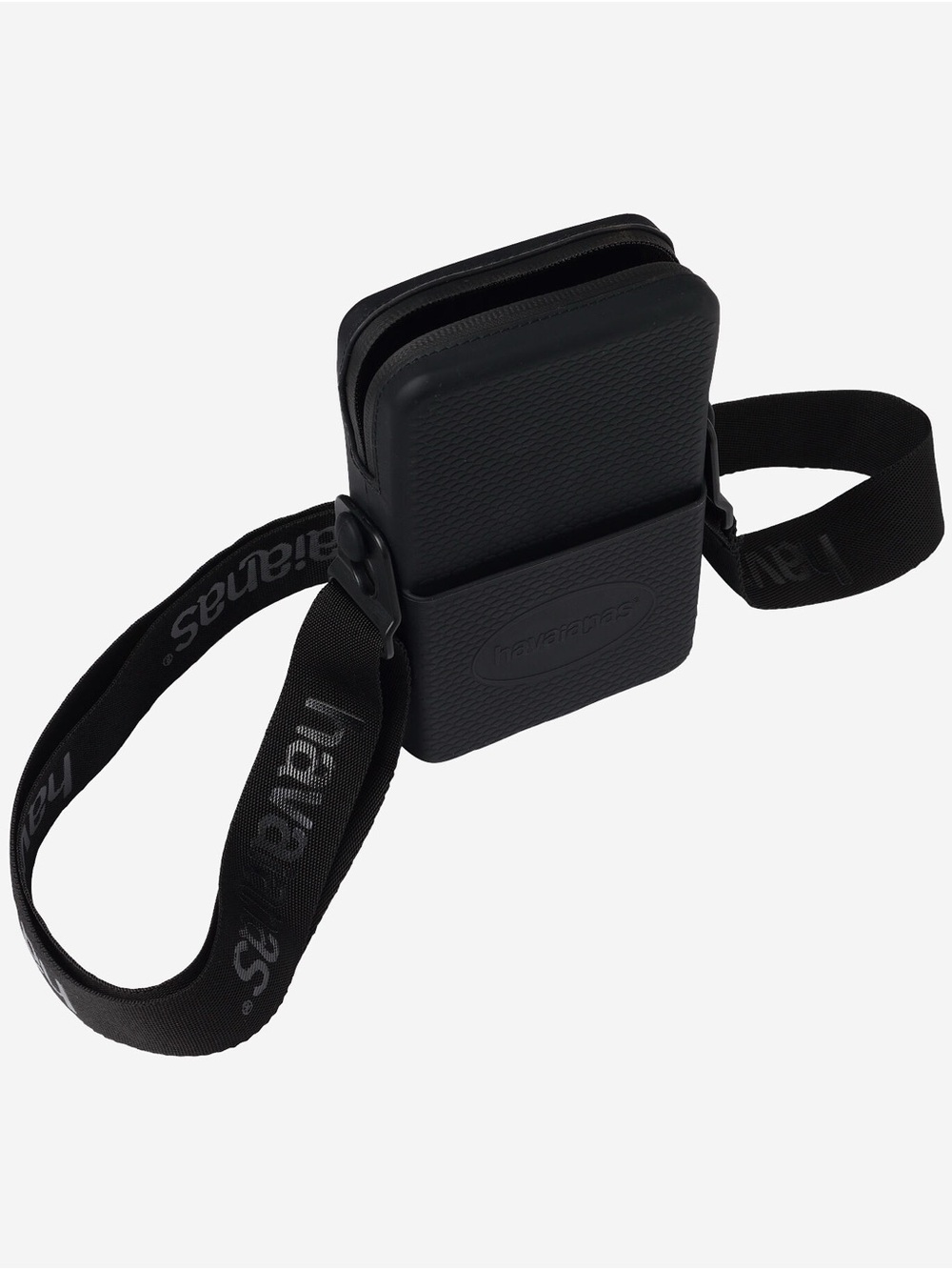 Havianas Street Bag Black Silicone Crossbody Phone Bag Travel Organizer - Picture 4 of 6
